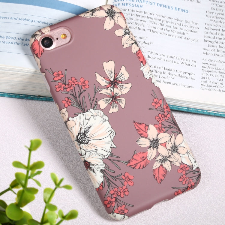 For iPhone SE 2022 / SE 2020 / 8 / 7 Flowers Pattern IMD Shockproof TPU Protective Case