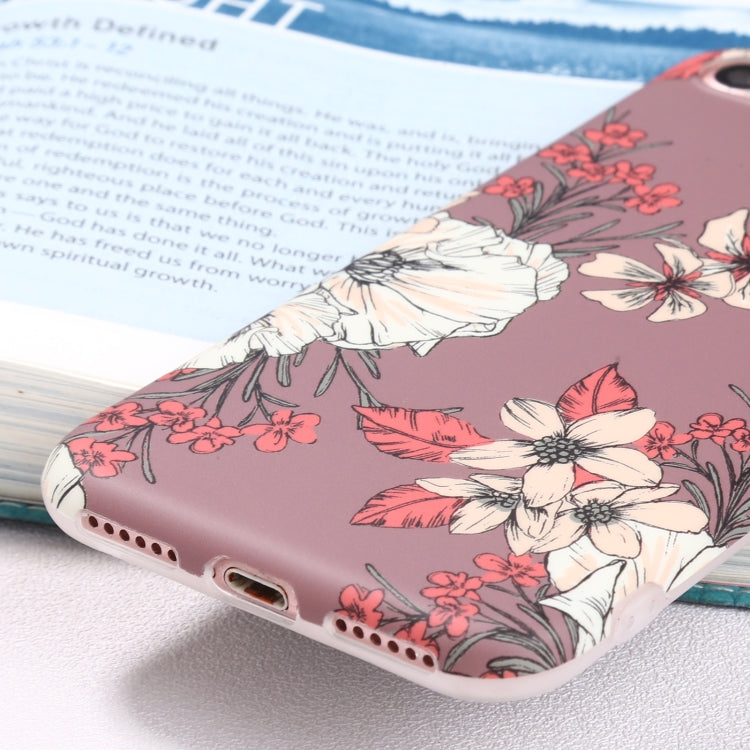 For iPhone SE 2022 / SE 2020 / 8 / 7 Flowers Pattern IMD Shockproof TPU Protective Case