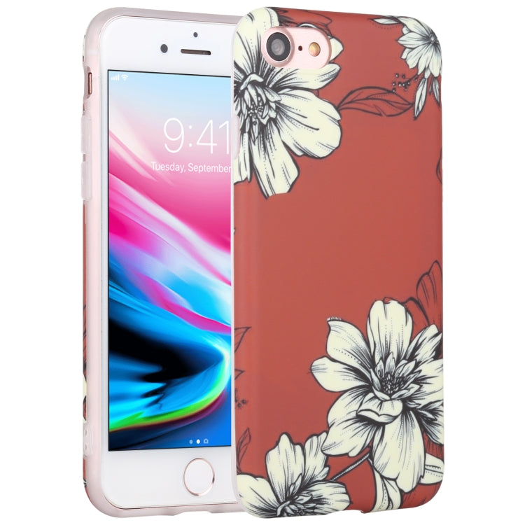 For iPhone SE 2022 / SE 2020 / 8 / 7 Flowers Pattern IMD Shockproof TPU Protective Case