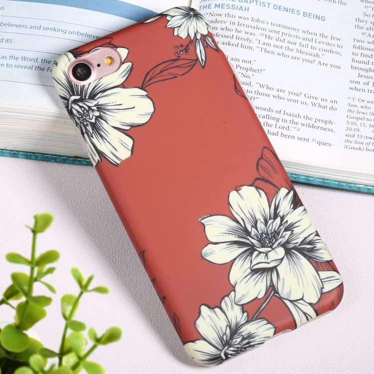 For iPhone SE 2022 / SE 2020 / 8 / 7 Flowers Pattern IMD Shockproof TPU Protective Case