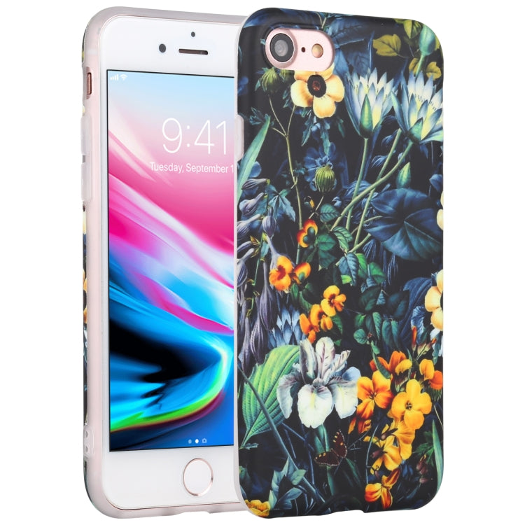 For iPhone SE 2022 / SE 2020 / 8 / 7 Flowers Pattern IMD Shockproof TPU Protective Case