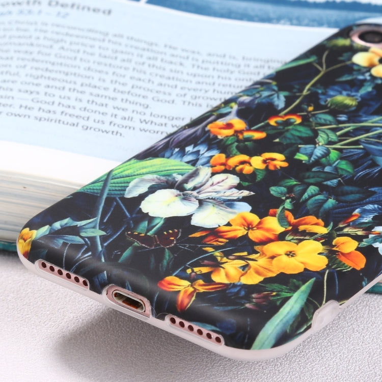 For iPhone SE 2022 / SE 2020 / 8 / 7 Flowers Pattern IMD Shockproof TPU Protective Case