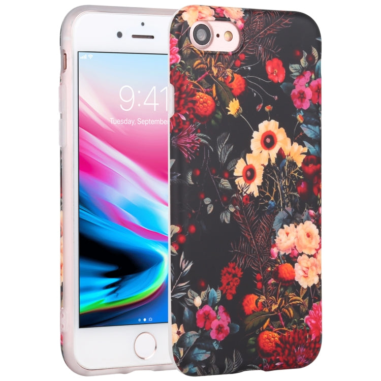 For iPhone SE 2022 / SE 2020 / 8 / 7 Flowers Pattern IMD Shockproof TPU Protective Case