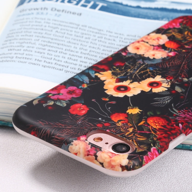 For iPhone SE 2022 / SE 2020 / 8 / 7 Flowers Pattern IMD Shockproof TPU Protective Case