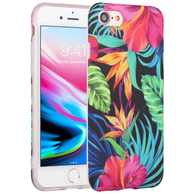 For iPhone SE 2022 / SE 2020 / 8 / 7 Flowers Pattern IMD Shockproof TPU Protective Case
