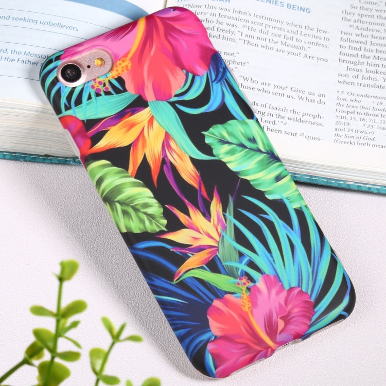 For iPhone SE 2022 / SE 2020 / 8 / 7 Flowers Pattern IMD Shockproof TPU Protective Case