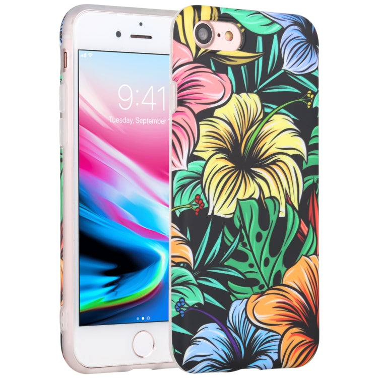 For iPhone SE 2022 / SE 2020 / 8 / 7 Flowers Pattern IMD Shockproof TPU Protective Case