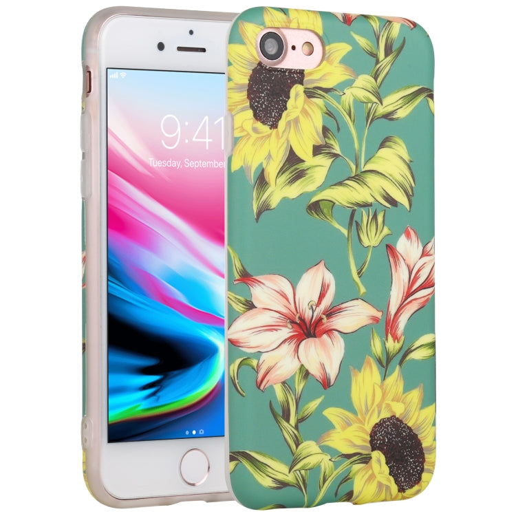 For iPhone SE 2022 / SE 2020 / 8 / 7 Flowers Pattern IMD Shockproof TPU Protective Case