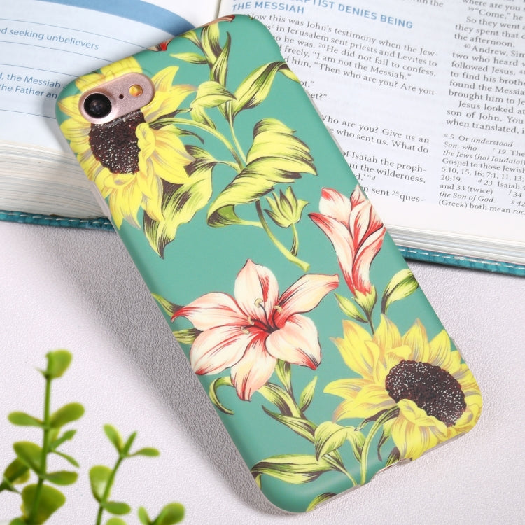 For iPhone SE 2022 / SE 2020 / 8 / 7 Flowers Pattern IMD Shockproof TPU Protective Case