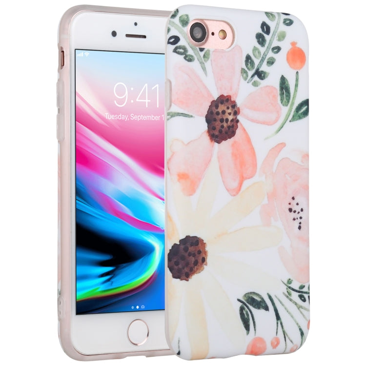 For iPhone SE 2022 / SE 2020 / 8 / 7 Flowers Pattern IMD Shockproof TPU Protective Case
