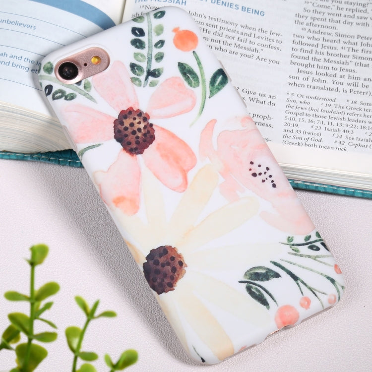 For iPhone SE 2022 / SE 2020 / 8 / 7 Flowers Pattern IMD Shockproof TPU Protective Case