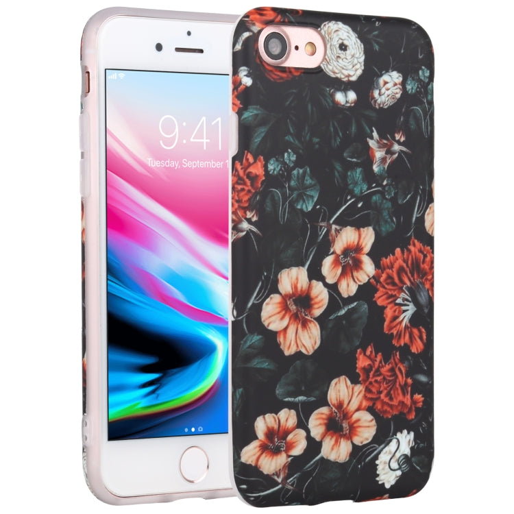 For iPhone SE 2022 / SE 2020 / 8 / 7 Flowers Pattern IMD Shockproof TPU Protective Case