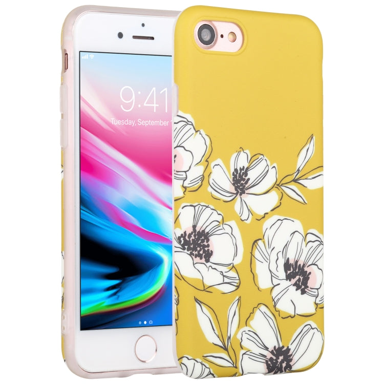 For iPhone SE 2022 / SE 2020 / 8 / 7 Flowers Pattern IMD Shockproof TPU Protective Case