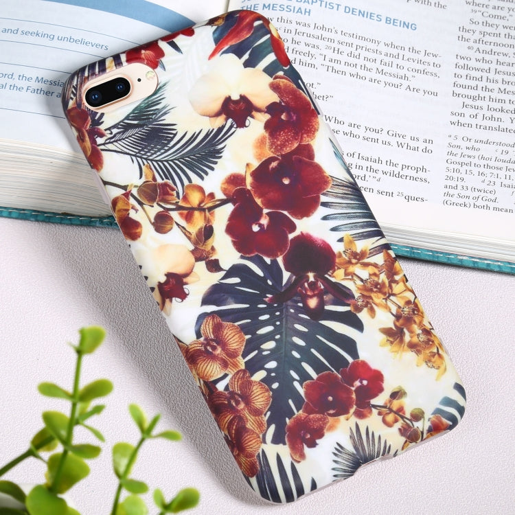Flowers Pattern IMD Shockproof TPU Protective Case For iPhone 8 Plus / 7 Plus