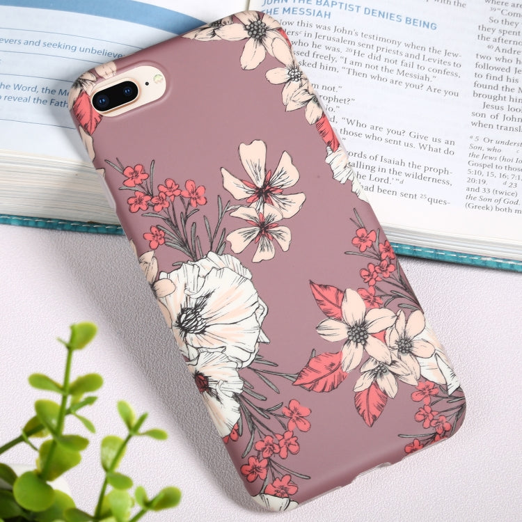 Flowers Pattern IMD Shockproof TPU Protective Case For iPhone 8 Plus / 7 Plus