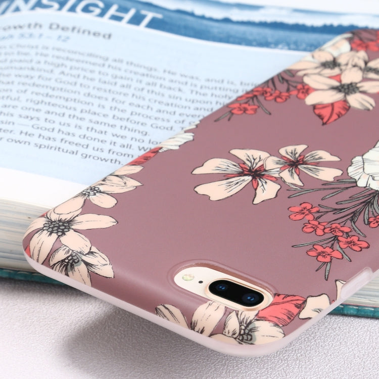Flowers Pattern IMD Shockproof TPU Protective Case For iPhone 8 Plus / 7 Plus