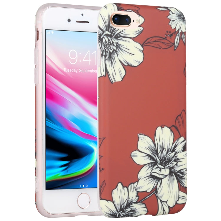 Flowers Pattern IMD Shockproof TPU Protective Case For iPhone 8 Plus / 7 Plus