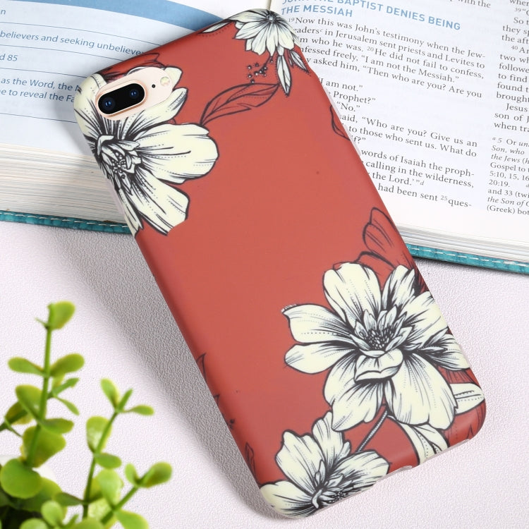 Flowers Pattern IMD Shockproof TPU Protective Case For iPhone 8 Plus / 7 Plus