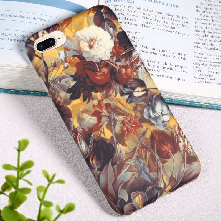 Flowers Pattern IMD Shockproof TPU Protective Case For iPhone 8 Plus / 7 Plus