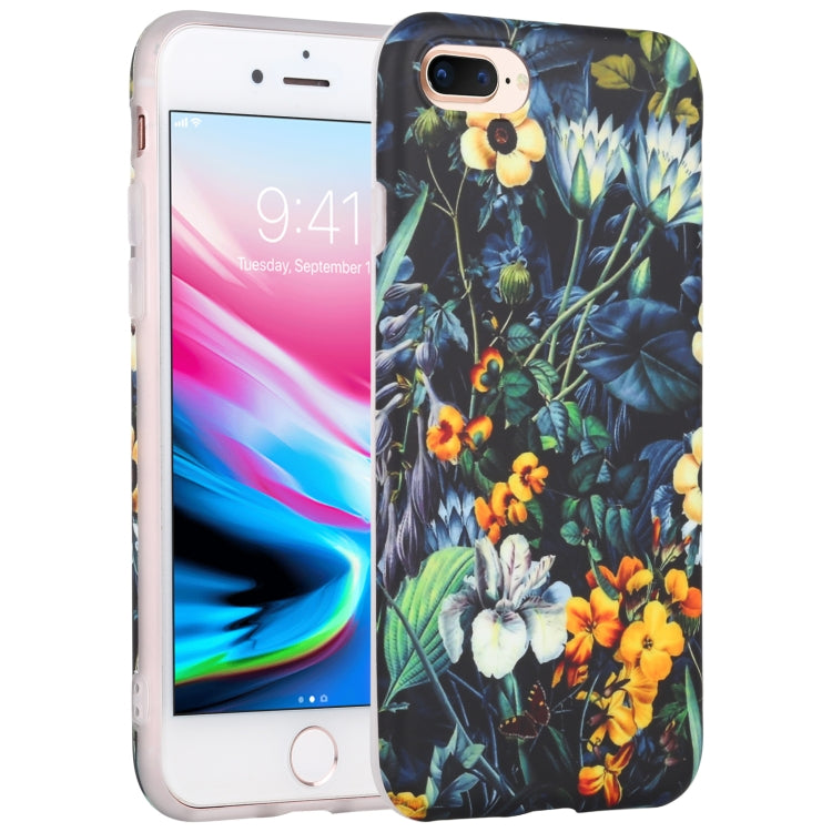 Flowers Pattern IMD Shockproof TPU Protective Case For iPhone 8 Plus / 7 Plus