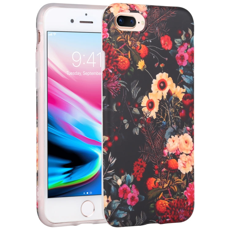 Flowers Pattern IMD Shockproof TPU Protective Case For iPhone 8 Plus / 7 Plus
