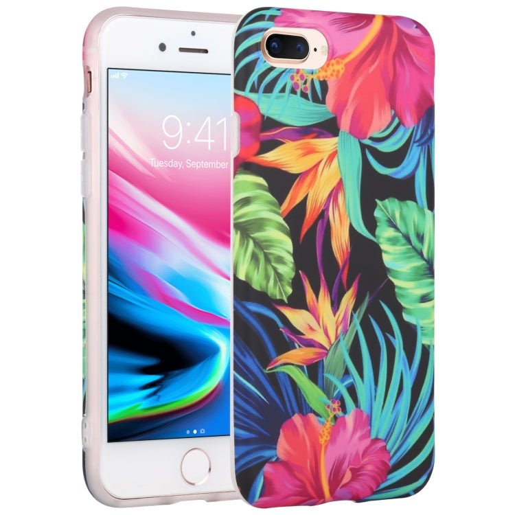 Flowers Pattern IMD Shockproof TPU Protective Case For iPhone 8 Plus / 7 Plus