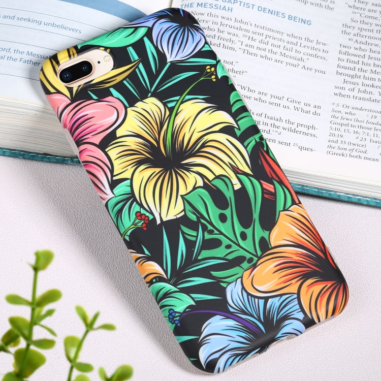 Flowers Pattern IMD Shockproof TPU Protective Case For iPhone 8 Plus / 7 Plus