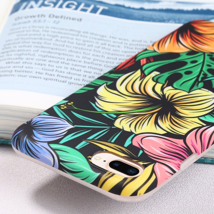 Flowers Pattern IMD Shockproof TPU Protective Case For iPhone 8 Plus / 7 Plus