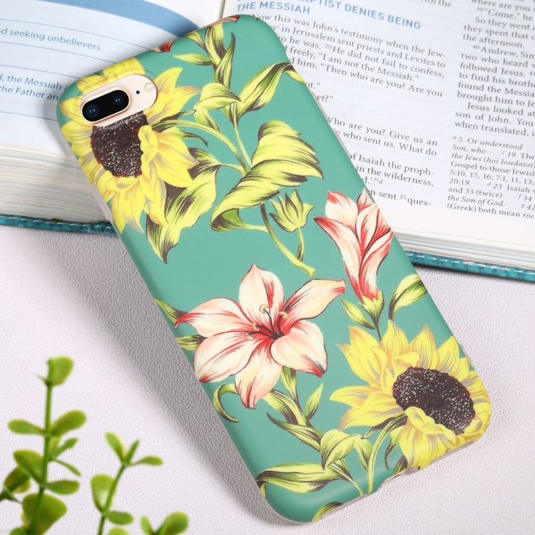 Flowers Pattern IMD Shockproof TPU Protective Case For iPhone 8 Plus / 7 Plus