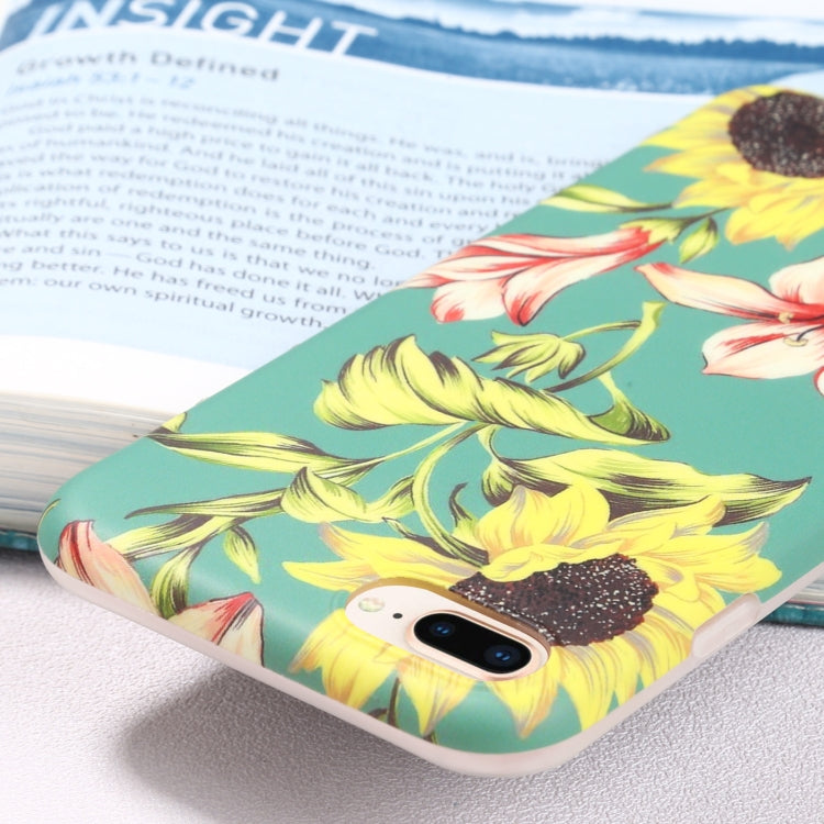 Flowers Pattern IMD Shockproof TPU Protective Case For iPhone 8 Plus / 7 Plus