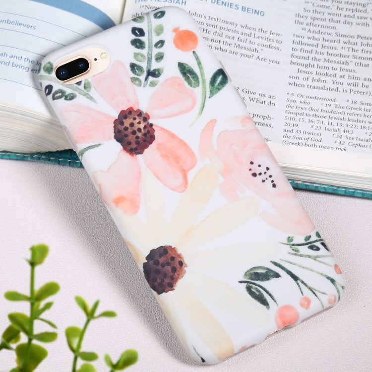 Flowers Pattern IMD Shockproof TPU Protective Case For iPhone 8 Plus / 7 Plus