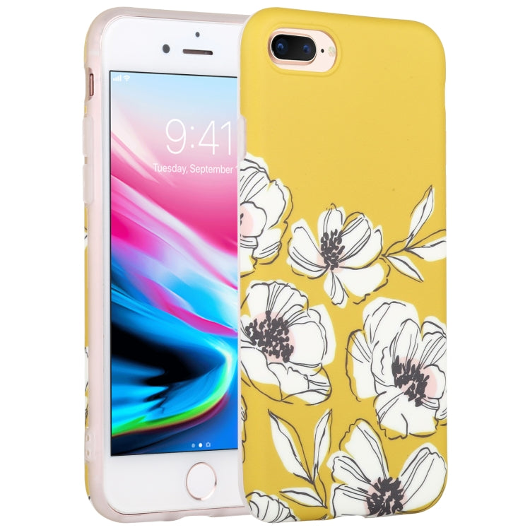 Flowers Pattern IMD Shockproof TPU Protective Case For iPhone 8 Plus / 7 Plus