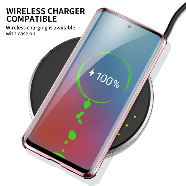 For Samsung Galaxy S20 Four-corner Shockproof Anti-peeping Magnetic Metal Frame Double-sided Tempered Glass Case