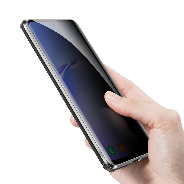 For Samsung Galaxy S20 Four-corner Shockproof Anti-peeping Magnetic Metal Frame Double-sided Tempered Glass Case