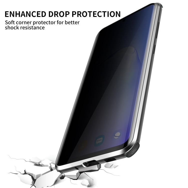 For Samsung Galaxy S20 Four-corner Shockproof Anti-peeping Magnetic Metal Frame Double-sided Tempered Glass Case