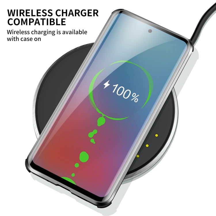 For Samsung Galaxy S20 Four-corner Shockproof Anti-peeping Magnetic Metal Frame Double-sided Tempered Glass Case
