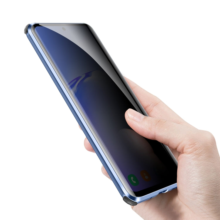 For Samsung Galaxy S20 Four-corner Shockproof Anti-peeping Magnetic Metal Frame Double-sided Tempered Glass Case