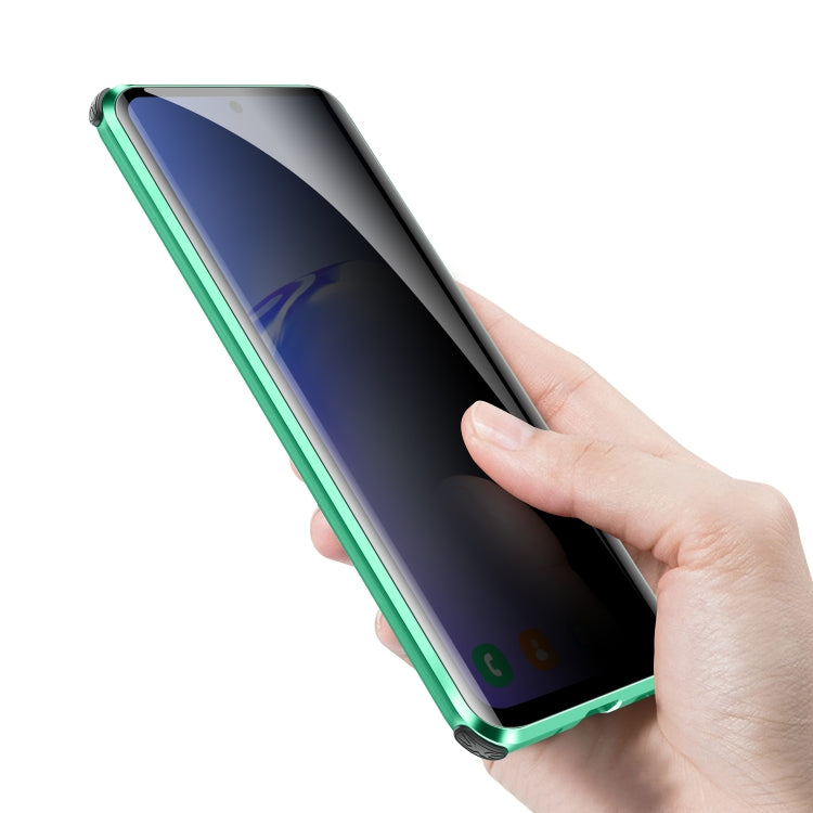For Samsung Galaxy S20 Four-corner Shockproof Anti-peeping Magnetic Metal Frame Double-sided Tempered Glass Case