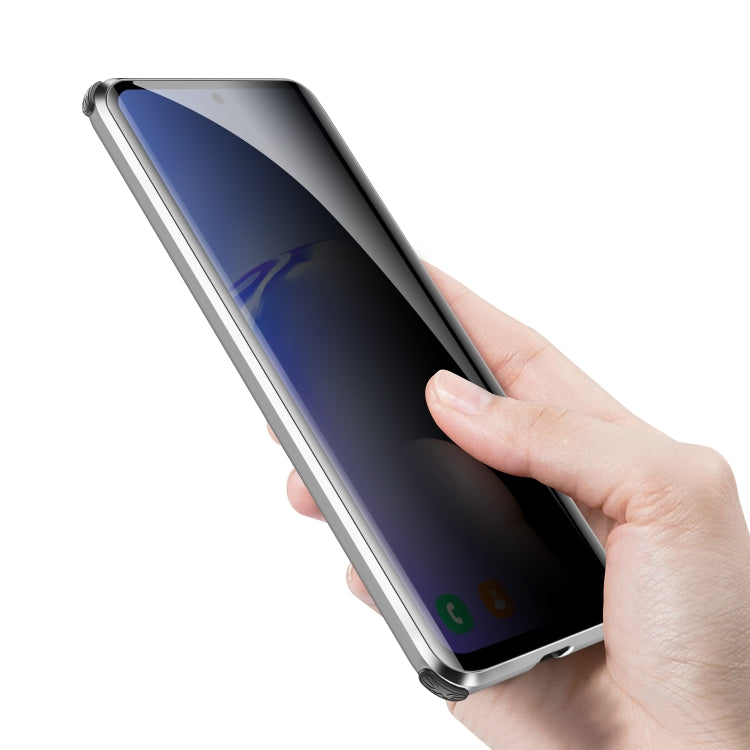 For Samsung Galaxy S20 Four-corner Shockproof Anti-peeping Magnetic Metal Frame Double-sided Tempered Glass Case