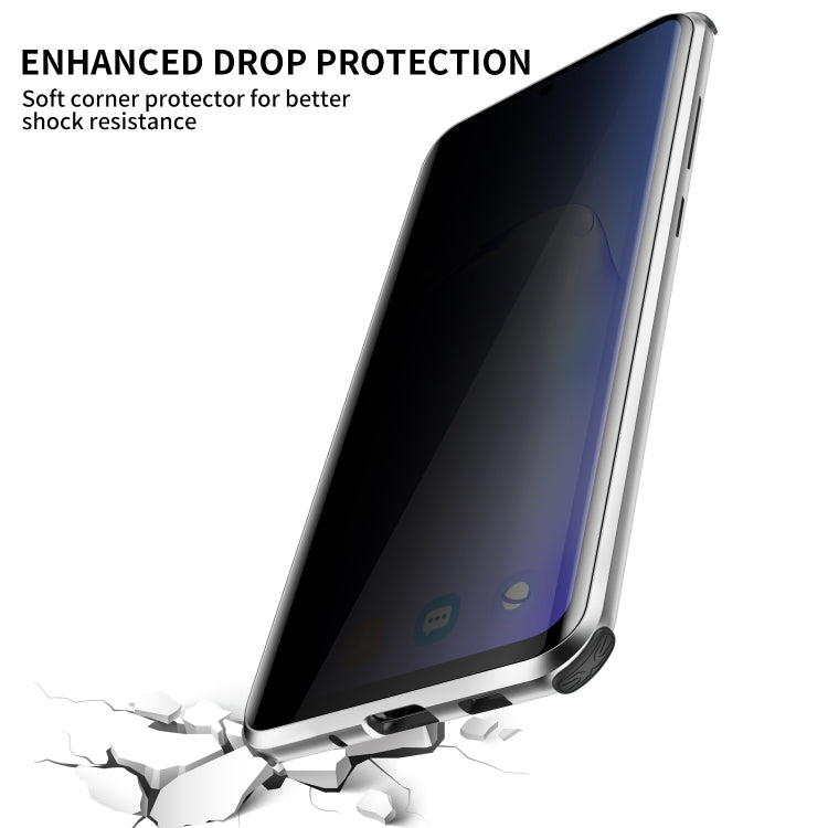 For Samsung Galaxy S20 Four-corner Shockproof Anti-peeping Magnetic Metal Frame Double-sided Tempered Glass Case