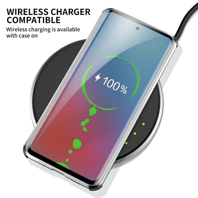 For Samsung Galaxy S20 Ultra Four-corner Shockproof Anti-peeping Magnetic Metal Frame Double-sided Tempered Glass Case