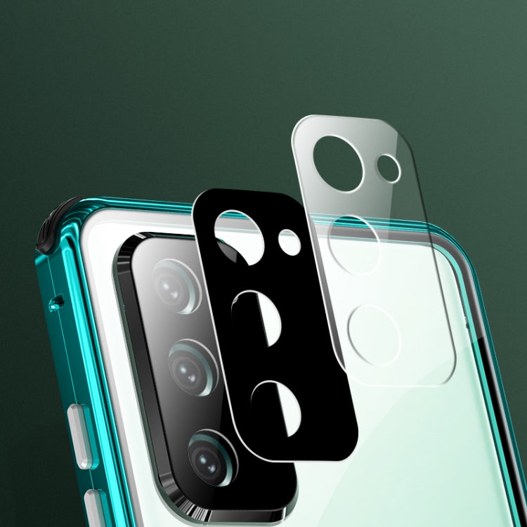 For Samsung Galaxy S20 FE 5G Four-corner Shockproof Anti-peeping Magnetic Metal Frame Double-sided Tempered Glass Case