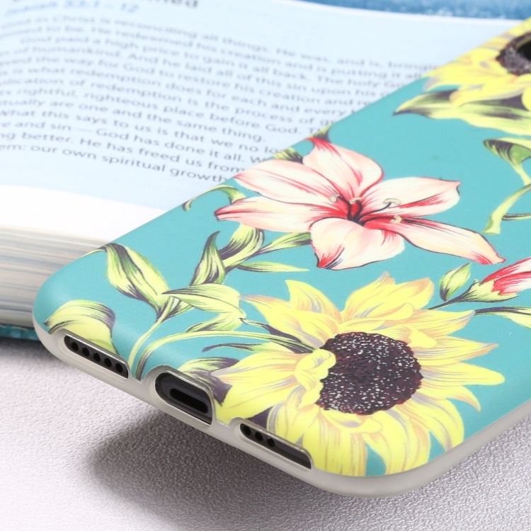 For iPhone X / XS Flowers Pattern IMD Shockproof TPU Protective Case