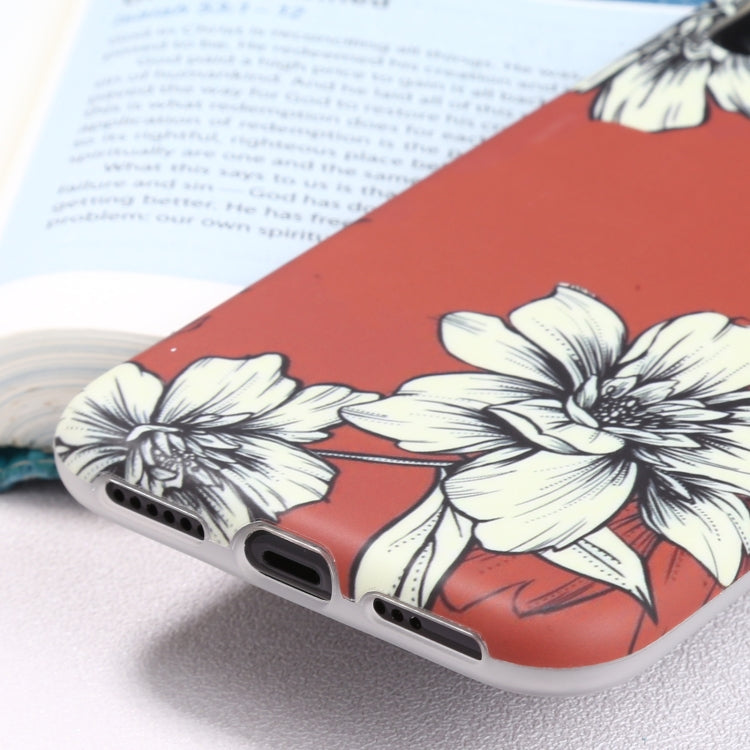 For iPhone X / XS Flowers Pattern IMD Shockproof TPU Protective Case