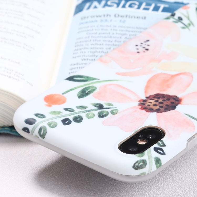 For iPhone X / XS Flowers Pattern IMD Shockproof TPU Protective Case