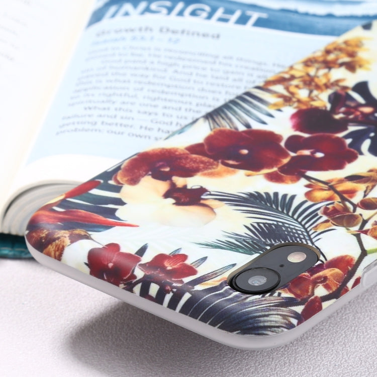 For iPhone XR Flowers Pattern IMD Shockproof TPU Protective Case