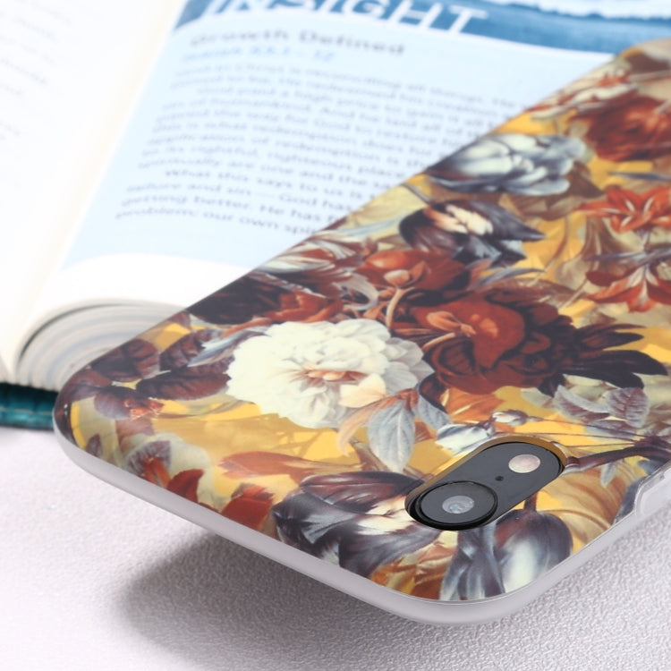 For iPhone XR Flowers Pattern IMD Shockproof TPU Protective Case