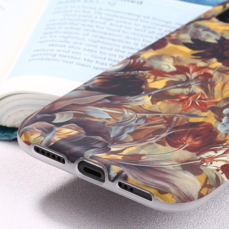 For iPhone XR Flowers Pattern IMD Shockproof TPU Protective Case
