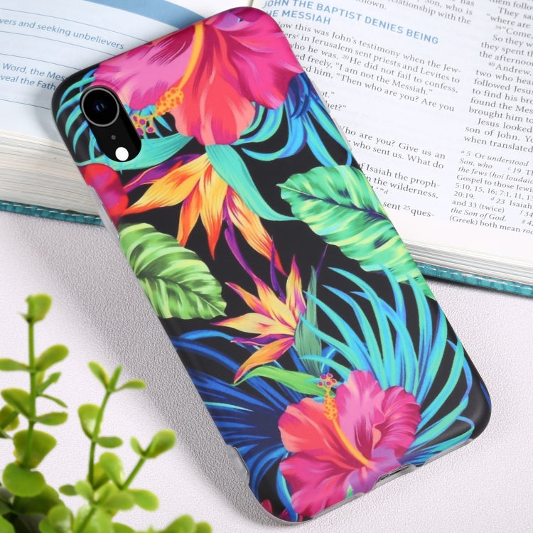For iPhone XR Flowers Pattern IMD Shockproof TPU Protective Case