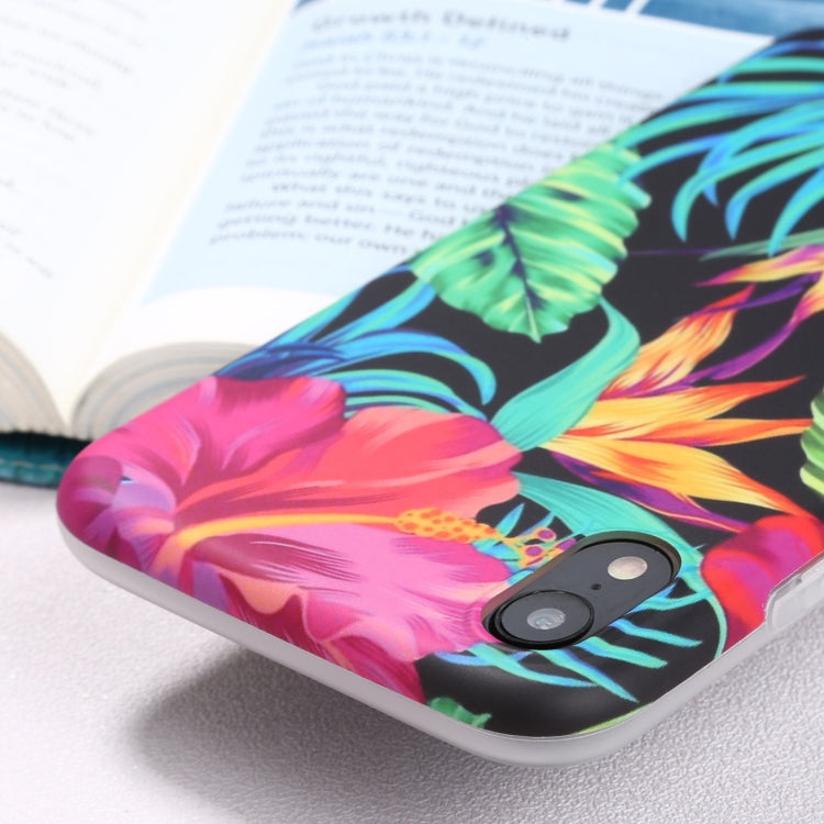 For iPhone XR Flowers Pattern IMD Shockproof TPU Protective Case
